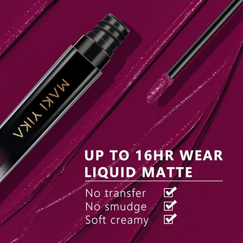 Image of MAKI YIKA Dark Purple Lipstick for Women Color Stay Long Lasting Lipsticks