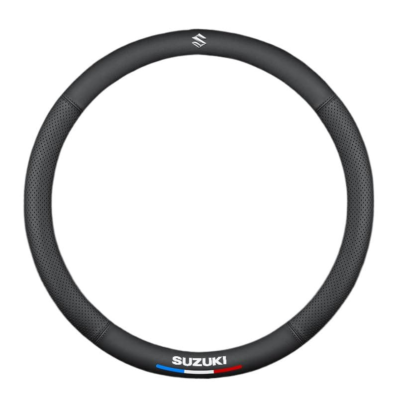 Car Steering Wheel Cover for Suzuki Jimny 5 Doors 2023-2025, Anti-Slip Steering Wheel Protector Breathable Leather Car Interior Accessories,A