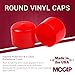 MOCAP Red Round Vinyl Caps - Thread Protector - Chair & Desk Legs Protectors - Flexible Vinyl Plastic End Cap for Pipe, Tubes, Industrial, Home Use & More - Made in USA (1.75