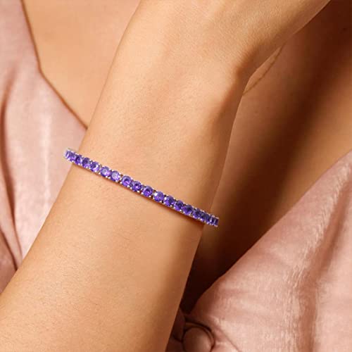 Fancime 2002089 Sterling Silver Tennis Bracelet Created Amethyst Tennis Bracelet February Birthstone Wedding Bridal Prom Fine Jewelry Gift thumb #2