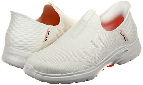 Skechers Women's Go Walk 6-Fabulous View Hands Free Slip-ins Sneaker, Off White, 8 M US