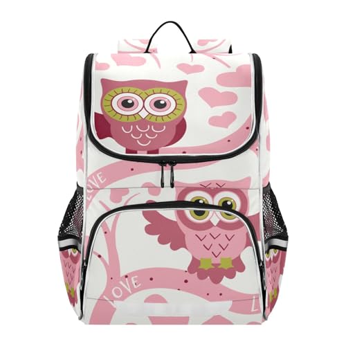 Owls School Backpack For Girls Boys Elementary Bookbag With Reflective Strips