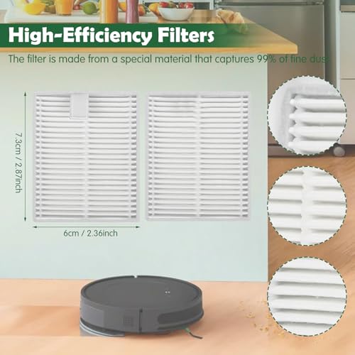 Image of Replacement Parts for iRobot Roomba Essential Q0120, Y0110, Q011, Y0140, Q0520, 1010 /1020 /108 /106 /105 /104 Combo /Vac Robot Vacuum Accessories, 2 Roller Brush 8 Hepa Filters 8 Side Brushes