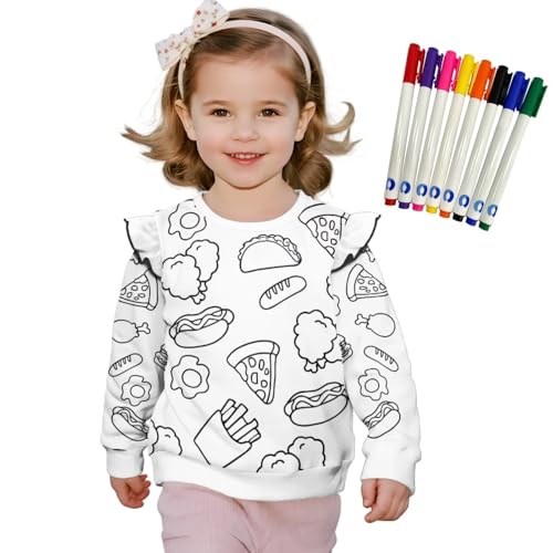 Color Your Own Crewneck Sweatshirts for Toddler Girls Long Sleeve Shirts Fall Clothes Tops Crafts2
