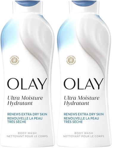 Image of Olay Body Wash for Women, Ultra Moisture, For Extra Dry Skin, 24hr Moisturizing, Hydrating & Refreshing, B3 Vitamin Complex, Free of Parabens & Phthalates, Scented, 22 fl oz,(Pack of 2)