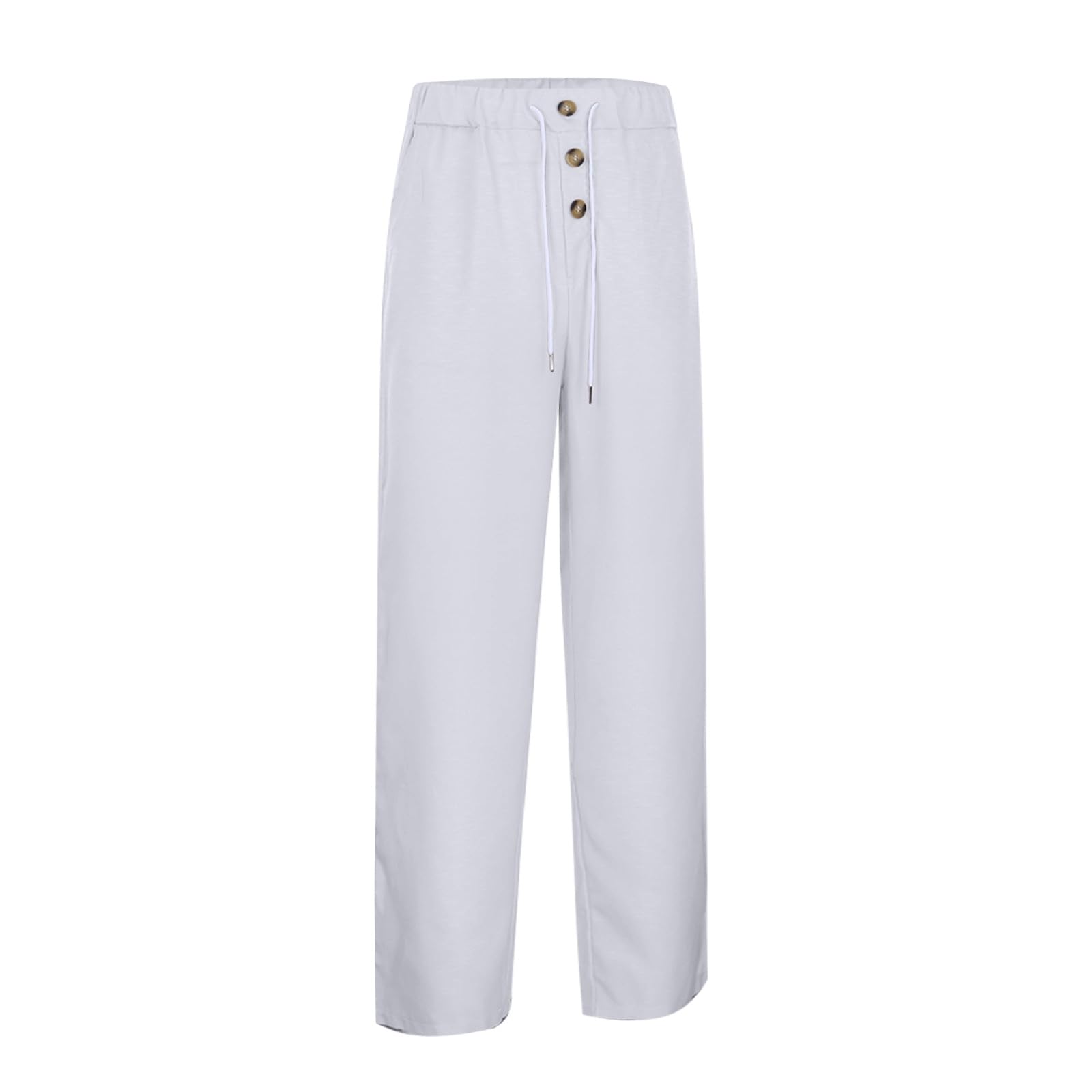 2026 Primavera Estate Pantaloni da Uomo Casual Pantaloni della tuta larghi Pantaloni della tuta Elastico in vita Pantaloni con coulisse con Bottoni Moda Tinta unita Pantaloni da jogging Confortevole