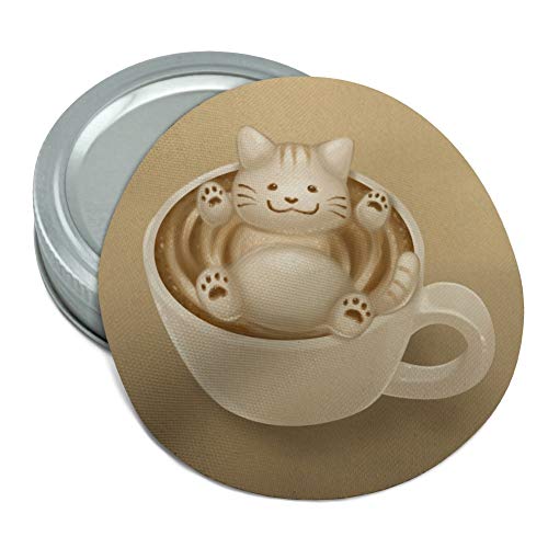 Foamy Cat Latte Art Round Rubber Non-Slip Jar Gripper Lid Opener