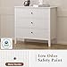 May in Color White 3 Drawer Dresser, Painted 30 Inch Tall Wood Nightstand with Storage, Wide Modern Chest of Drawers with Ball Bearing Slide for Bedroom Hallway Living Room Entryway Office