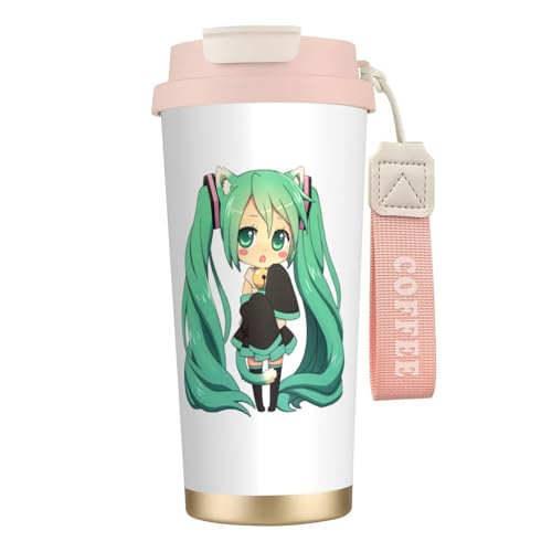 初音ミク タンブラー 500ml 蓋付き 水筒 マグボトル 真空断熱 多重構造 316ステンレス 保温保冷 直飲み 持ち運び 車 コーヒーカップ 持ち運び おしゃれ ビジネス coffee mug 男女兼用