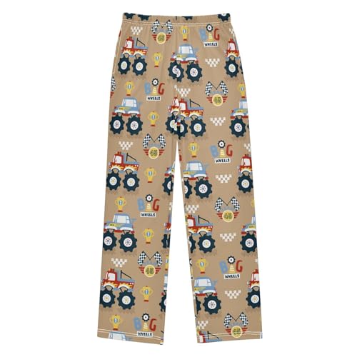 ZZXXB Car Racing Boys Long Pants Soft Trousers Elastic Waist Kids Lounge Bottoms with Pockets S-XL