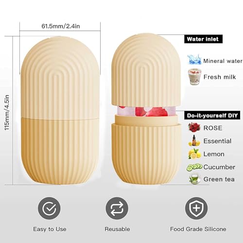 XHJRI Ice Cube Roller Massager for Face, Eyes and Neck, Naturally Conditioning Skin Care, De-Puff Eye Bags, Reduce Migraine Pain, Reusable Massage Silicone Ice Mold - Image 7