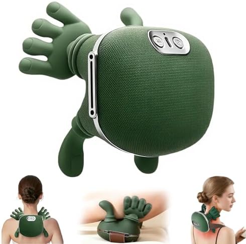 Neck Massager with Heat for Pain Relief deep Tissue, Bionic 4D Deep-Kneading Massage with Soothing Heat,Adjustable Intensity,Portable & Ergonomic Design for Home,Office,and Travel Relaxation