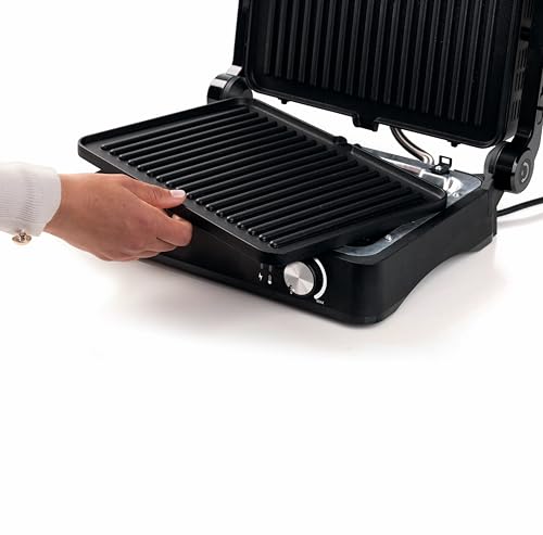 Plancha electrica con 3 modos de coccion y 2000W para asar sin aceite 4