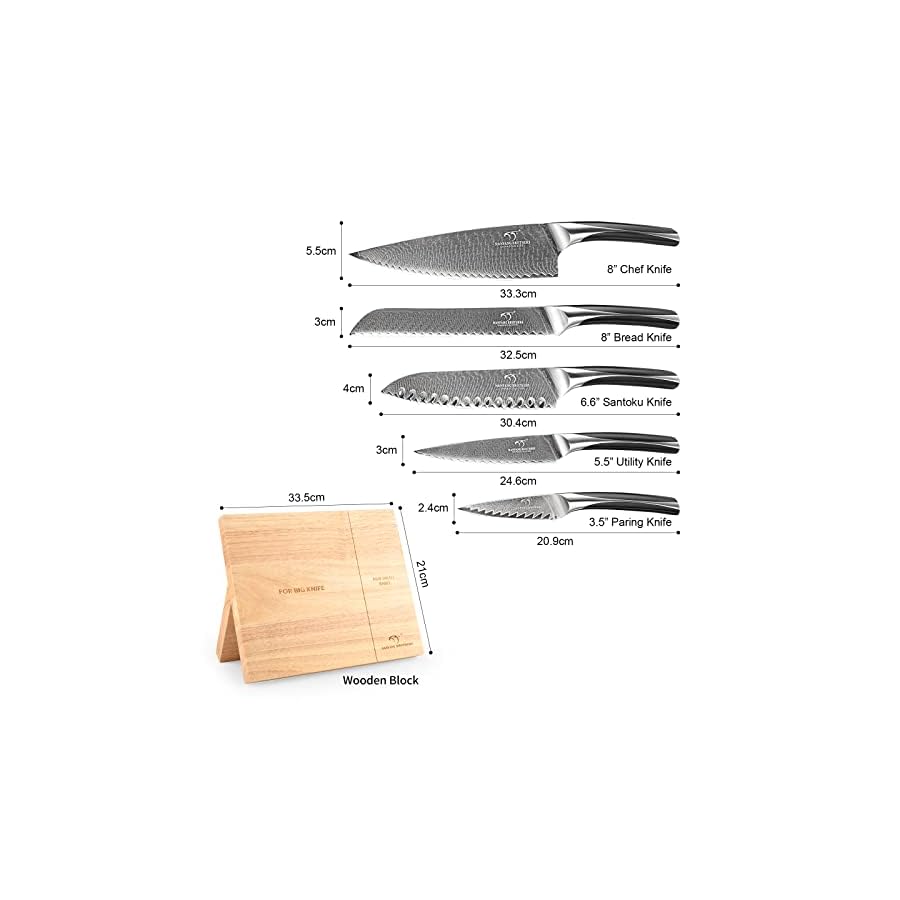 Damascus-Kitchen-Knife-Set-NANFANG-BROTHERS-6-Piece-Damascus-Steel-VG10-Kitchen-Knife-Set-with-Wood-Magnetic-Knife-Holder-Block-Professional-Chefs-Knife-with-Sharp-Blades-and-ABS-Ergonomic-Handle Damascus Kitchen Knife Set, NANFANG BROTHERS 6-Piece Damascus Steel VG10 Kitchen Knife Set with Wood Magnetic Knife Holder Block Professional Chef's Knife with Sharp Blades and ABS Ergonomic Handle