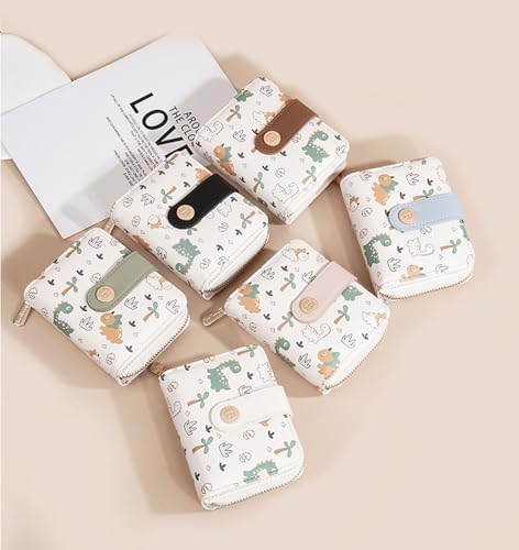 Fashion Ladies,light Luxury, Fresh and Fragrant Women's Wallet, Fashionable Cute Dinosaur Pu Purse,zipper Clutch/4.7 * 3.7in3
