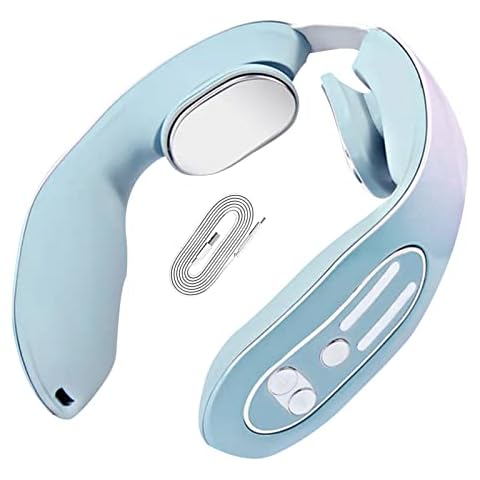 NIKJEBDF EMS Neck Acupoints Lymphvity Massage Device,Neck Massager, EMS Neck Acupoints Massager Device, Neck Acupuncture Point Lymphvity Massager, with 12 Modes Cover