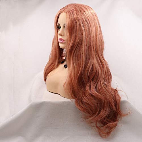 Perruque synthétique orange lacet frontal Xiweiya wig