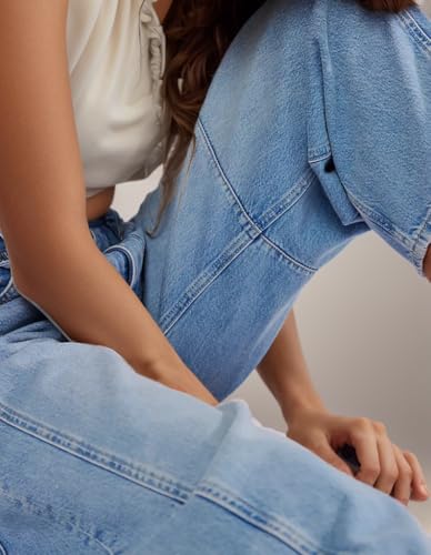 Kedera Women's Barrel Jeans Wide Leg Jeans Baggy Boyfriend Denim Pants Y2K Horseshoe Trousers School Relaxed Jeans4