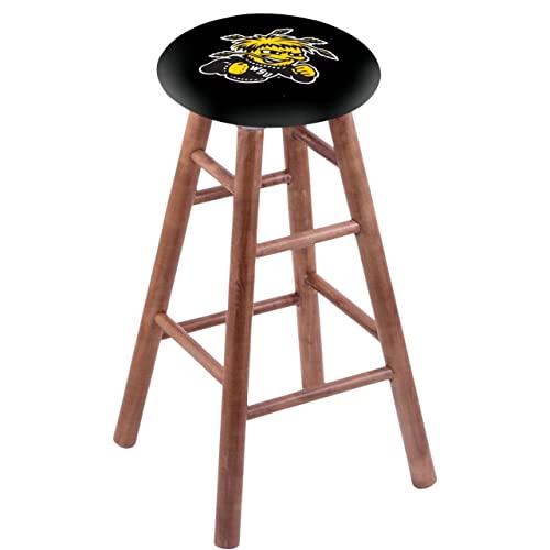 Holland Bar Stool Co. Maple Counter Stool in Medium Finish with Wichita State Seat by The