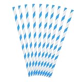Gadpiparty 100 Piezas Unidades Palitos de Algodón de Azúcar de Papel Resistentes al Calor para Máquinas Comerciales de Algodón de Azúcar Rayas Azul y Blanco Suministros para Fiestas Bodas y