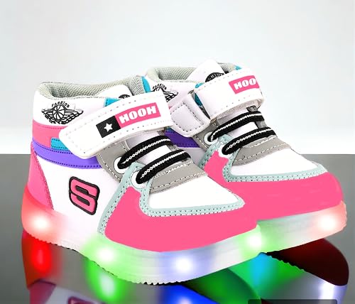 Image of Hooh Kids Unisex Fashionable LED Lights Unisex Sneakers and Walking Shoes for Boys and Girls of Age 2 Years to 10 Years