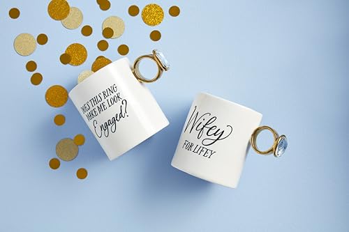 Taza Mud Pie Engaged Ring 17 oz miniatura 2