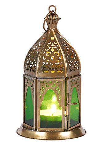 Orientalische Laternen 4 Set Laterne Basem bunt 16cm | 4x Orientalisches Windlicht aus Metall & Glas in 4 Farben… – Bild 3
