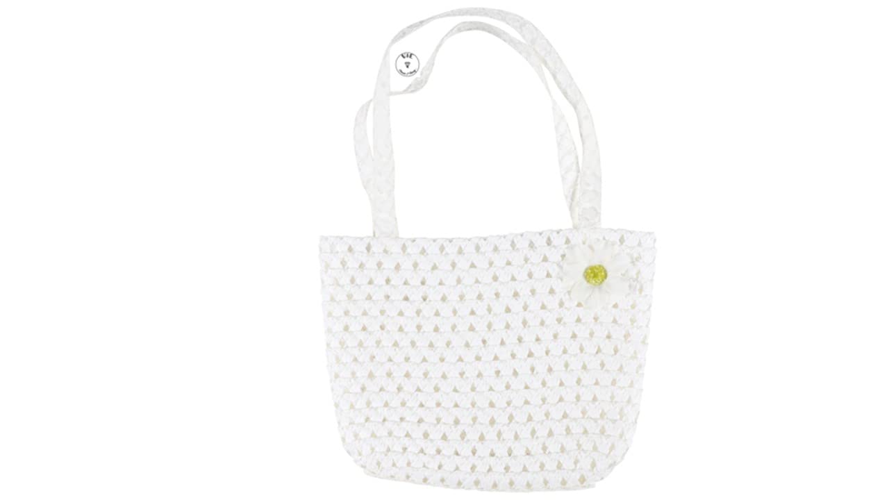 V AND E Easter Happy Fun Girls Hat Purse Set Flowers Tea Party Dress Up White