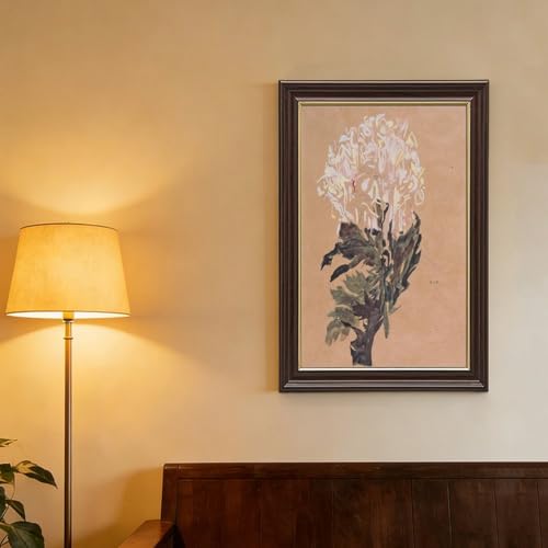 Décoration murale toile chrysanthème blanc Egon Schiele suspension verticale art - 4