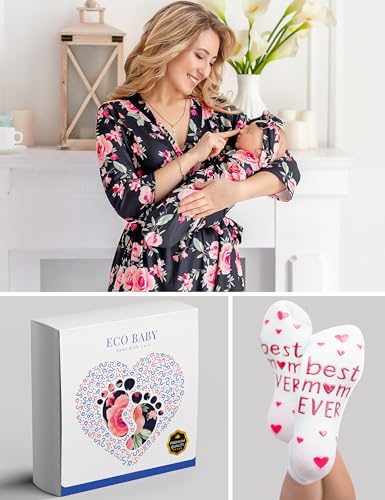 Image of Mommy and Me Robe and Swaddle Set | Maternity Robe Matching Baby Girl, Boy