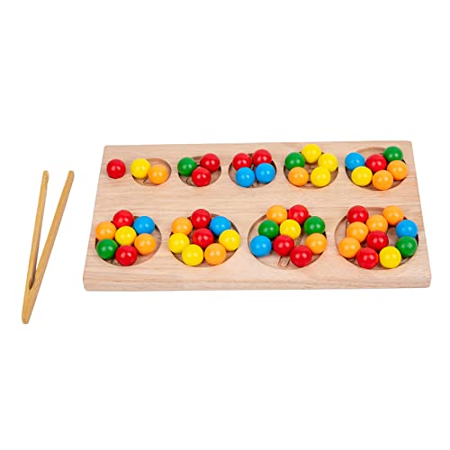 Image of Montessori Wooden Board Bead Game,Beads Counting for Kids,Fine Motor Toys-Number Handwriting Tracking Board-Early Tooders Rainbow Sorting Beads Montessori Toys for 3+ Years Old,Gifts for Boys Girls