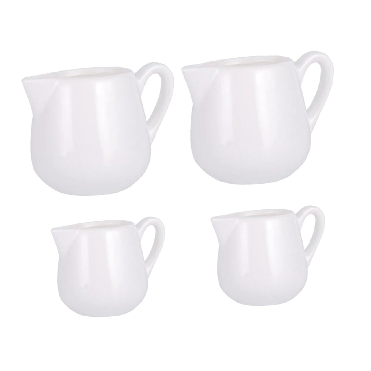 Unomor 4pcs Coffee Milk Jug Porcelain Creamer Cup Mini Coffee Syrup Tea Creamer Pitcher Coffee Creamers Coffee Syrup Dispenser Syrup Pitcher Milk Frothing Holder Sauce Jug White Ceramics