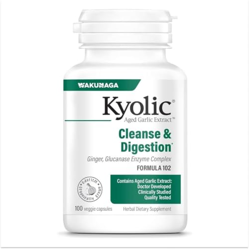 Image of Wakunaga - Kyolic, Aged Garlic Extract, Candida Cleanse & Digestion, Formula 102, 100 Vegetarian Caps