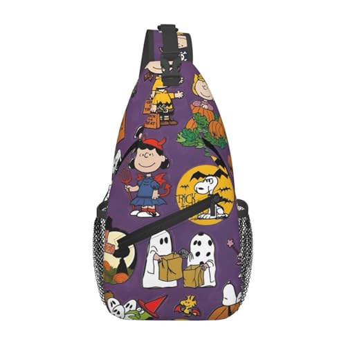 スリングバッグ スヌーピー かわいい 漫画 ウエストバッグ 軽量 大容量 防水 おしゃれ アニメ 斜めがけバッグ チェストバッグ 登山 旅行 人気 ギフト