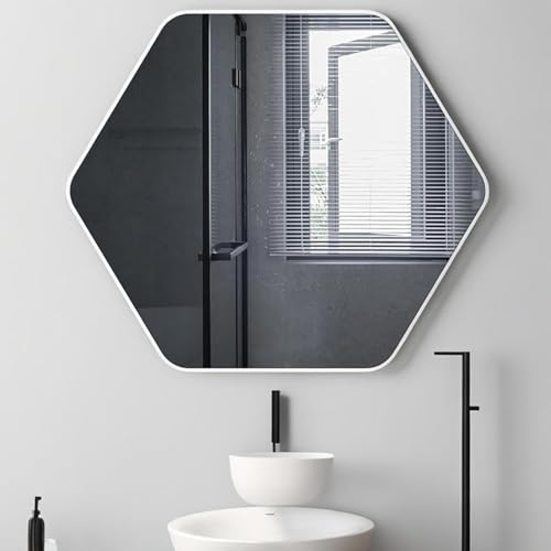 Miroir mural de salle de bain en métal blanc de qualité supérieure