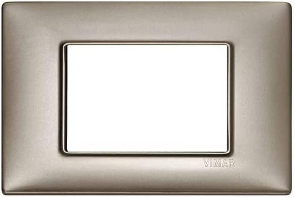 Vimar 14653.74 Plana Placca 3 Moduli, In Metallo, Di Dimensioni 12 X 8 X 0.9 Cm, Colore Nichel Perlato - 4