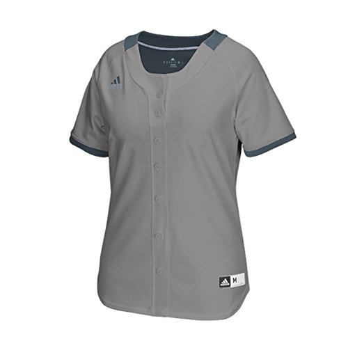 adidas Diamond Queen Womens Faux Full Button Softball Jersey S Light Onix-Onix