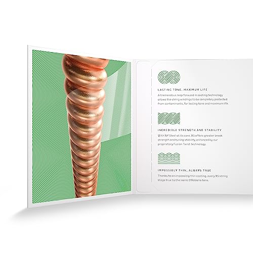 D’Addario Mandolinensaiten – beschichtete Mandolinensaiten – XS Phosphor Bronze – für 8-saitige Mandoline – maximale Lebensdauer, glatte Haptik – XSM11541 – mittelschwer, 11,5–41