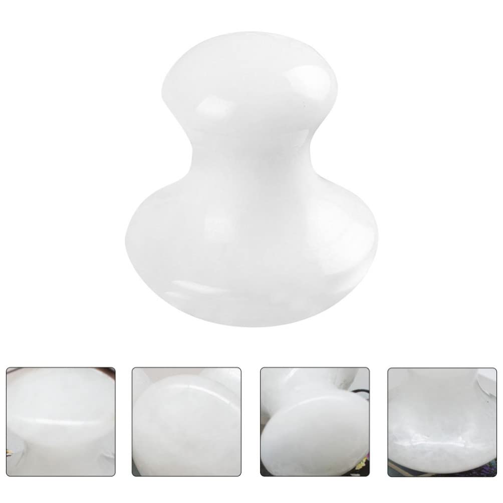 OSALADI Pierre De Massage En Jade Champignon 2 Pièces Masseur Visage Et Corps Pour Gua Sha Massage Du Cou Et Dos Accessoire De Soin De Peau Quotidien Pour Hommes Et Femmes