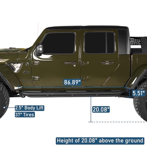 Estribos Gladiator Cab Length para Jeep JT 2020-2026 miniatura 4