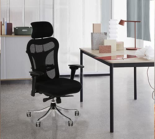 Image of Lakdi The Furniture Mid Back Chair | Revolving Chair | Office Chair | Mesh Chair | Executive Chair | ExecutiveChair-111011224 Black