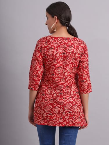 Image of PATLANI Women's Cotton Printed Short Fullstitched Kurti /Kurtas.