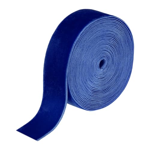 MECCANIXITY Ruban velours 1 Inch x 5 Yard face simple Navy Blue