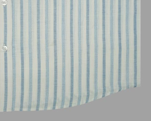 Image of GHPC Cotton Linen Striped Half Sleeves Regular Fit Formal Shirt for Men