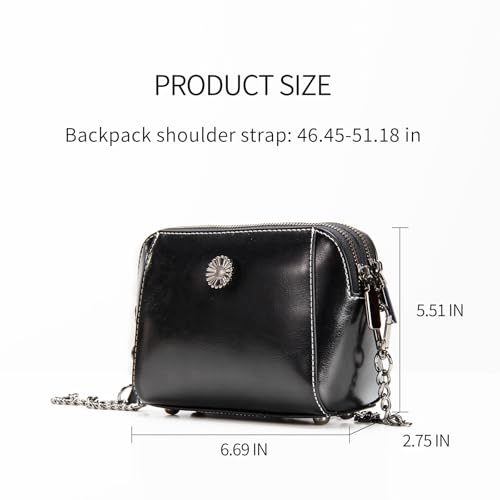 Image of Genuine Leather Small Crossbody Bags for Women | Lightweight Shoulder Purse, Designer Handbag with Adjustable Strap, Casual Travel Everyday Bag