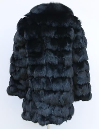 Women's Genuine Fox Fur Coat Long Thick Warm Fur Jacket Winter Coat4