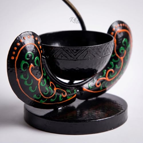 Image of Ganpati Tea Light Holder Metal Wall Hanging Art | Iron Candle Stand, Home Mandir Pooja Room, Corporate Bulk Gifting, Festive Table Decoration, 17 x 9 x 29 cm