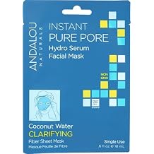 Andalou Naturals Instant Pure Pore Hydro Serum Facial Mask, Coconut, 0.6 Fl Oz