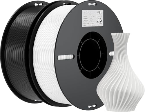 Image of Creality PLA Filament 1.75mm Bundle 2KG, High Precision + /-0.02mm 3D Printer Filament, Consistent Extrusion, Smooth Printing, 2 Pack 1KG Spool,Fits for Most FDM 3D Printers(White, Black)