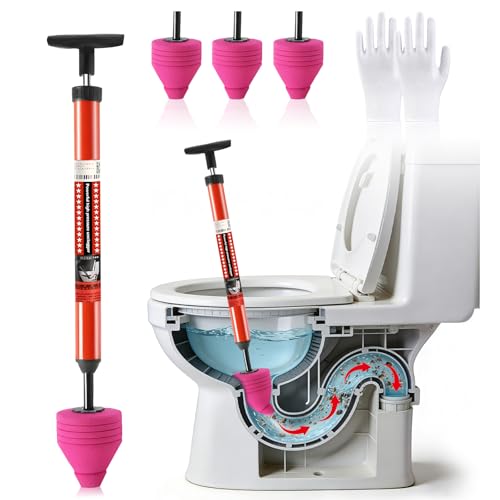 Rohrreinigungspumpe | Toilet Plunger für WC Verstopfung Beseitigen | Pressluft Rohrreiniger für Verstopfungen im Siphon, Abflussbereich und Rohre | Effektiv & Schnell | Perfekt für den Hausgebrauch